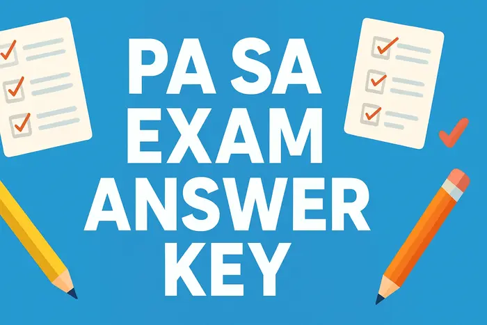 PA SA Exam Answer Key